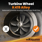 Billet Turbo Ball Bearing V-Band T25 Flange 0.49 A/R for Performance Vehicles
