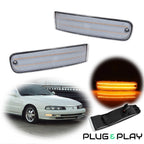 2X Clear Amber LED Signal Lights for Honda Prelude (1992–1996)