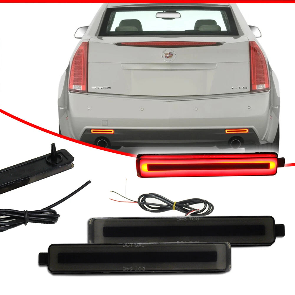 Smoke LED Rear Bumper Reflectors for Cadillac CTS, Buick Enclave