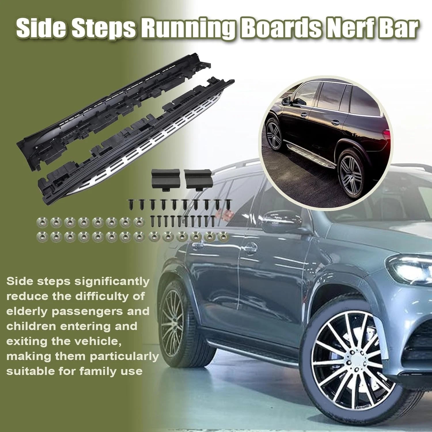 Set of 2 Side Steps Running Boards for Mercedes GLS X167 (2020–2025)