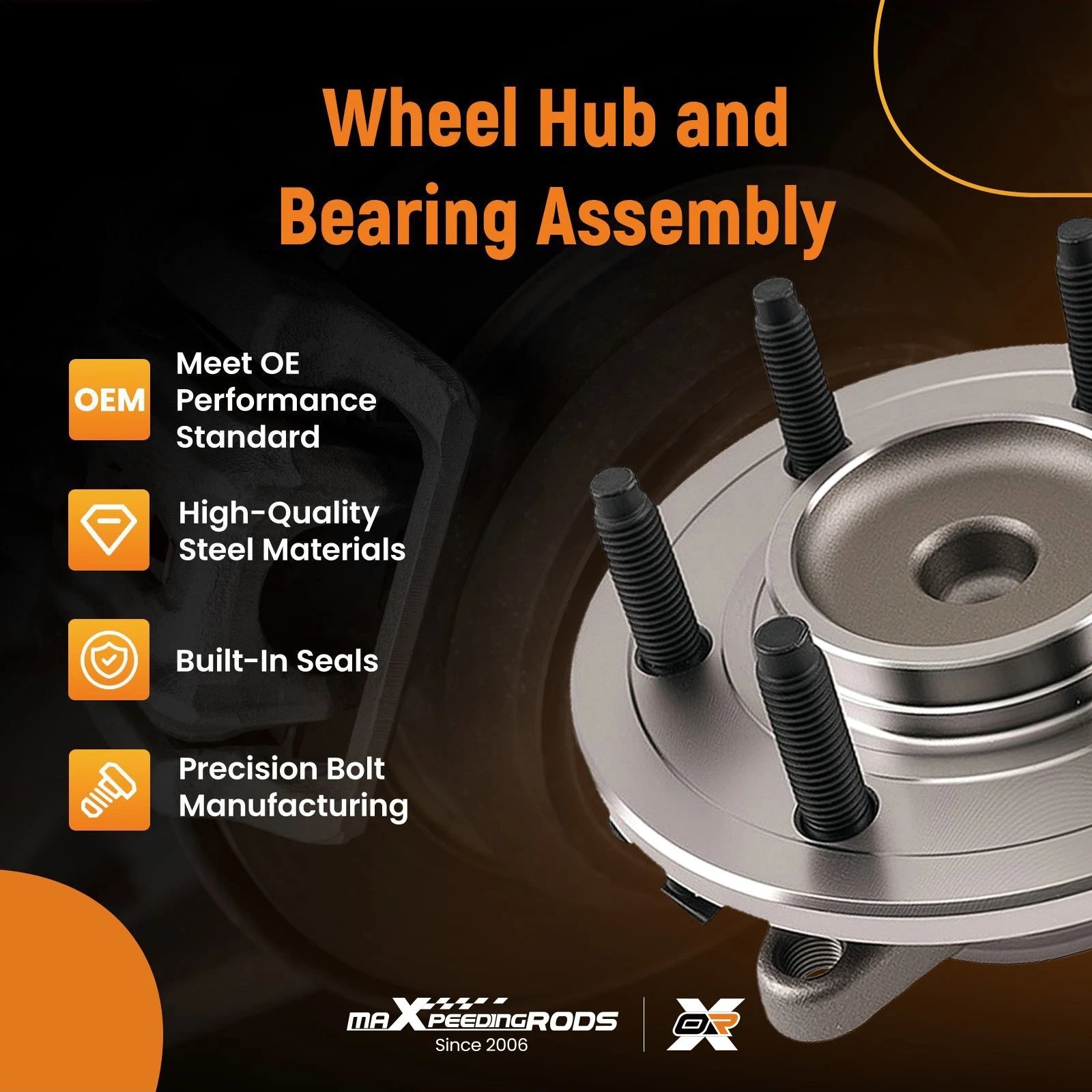 Wheel Bearing Hub Assembly for Lincoln Navigator 2WD 2003–2006 (Front L/R)