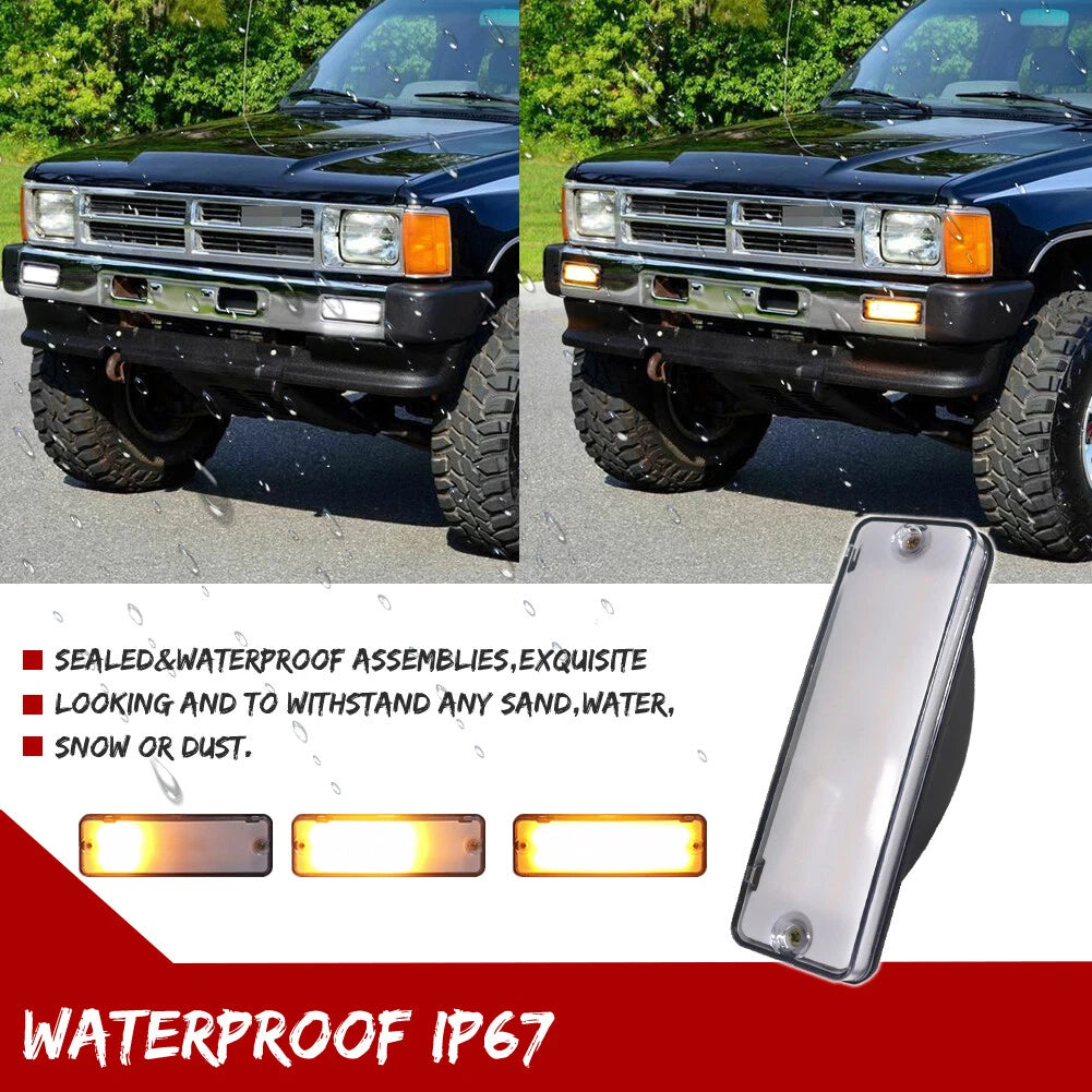 2PC Clear Sequential LED Front Signal Lights for Toyota 4Runner (1984–1989)