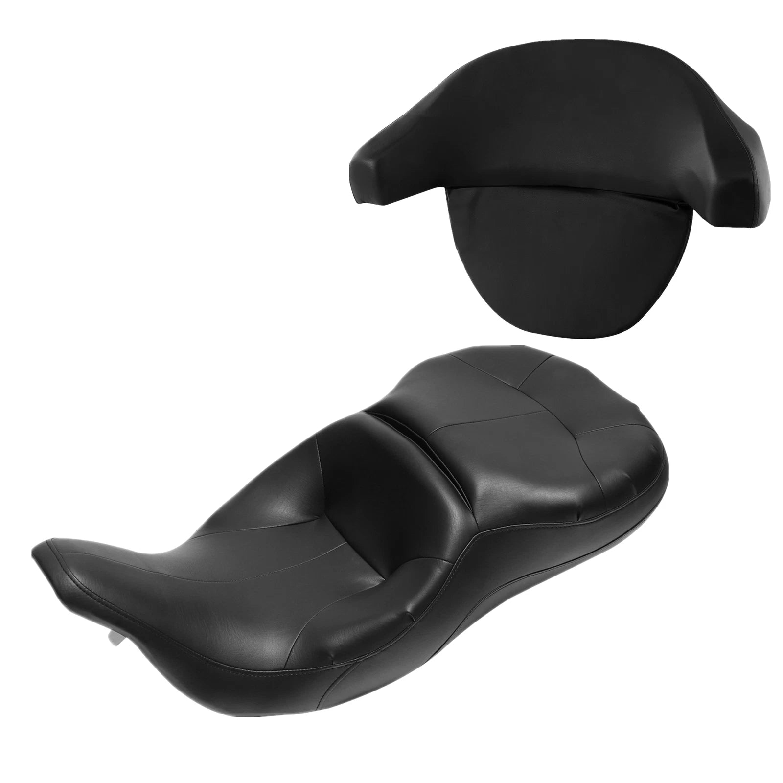 Driver Passenger Seat & Backrest for Harley Road Glide (1997–2007) Black