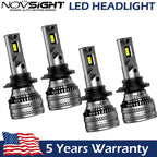 Set of 4 H11 H8 H9 LED Headlight Kit for High Low Beam (500% Bright, 6500K)
