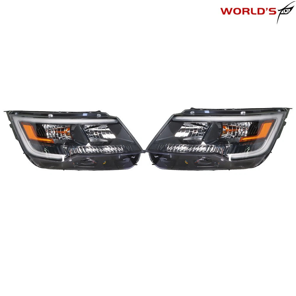 Set of 2 Halogen Headlights with LED DRL for Ford Explorer Sport (2016–2018)