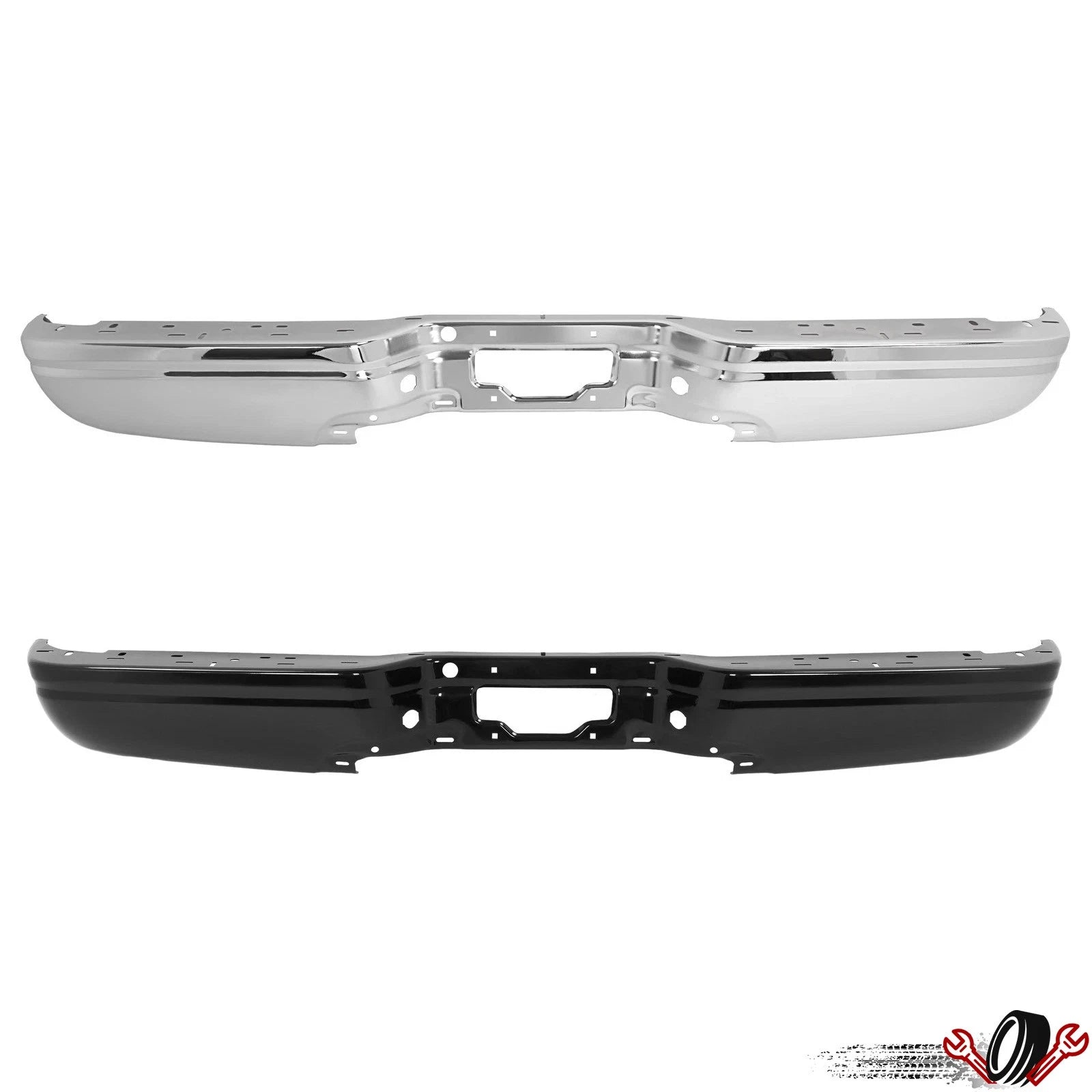 Chrome/Black Rear Bumper Face Bar for Ford Expedition (1997–2002)