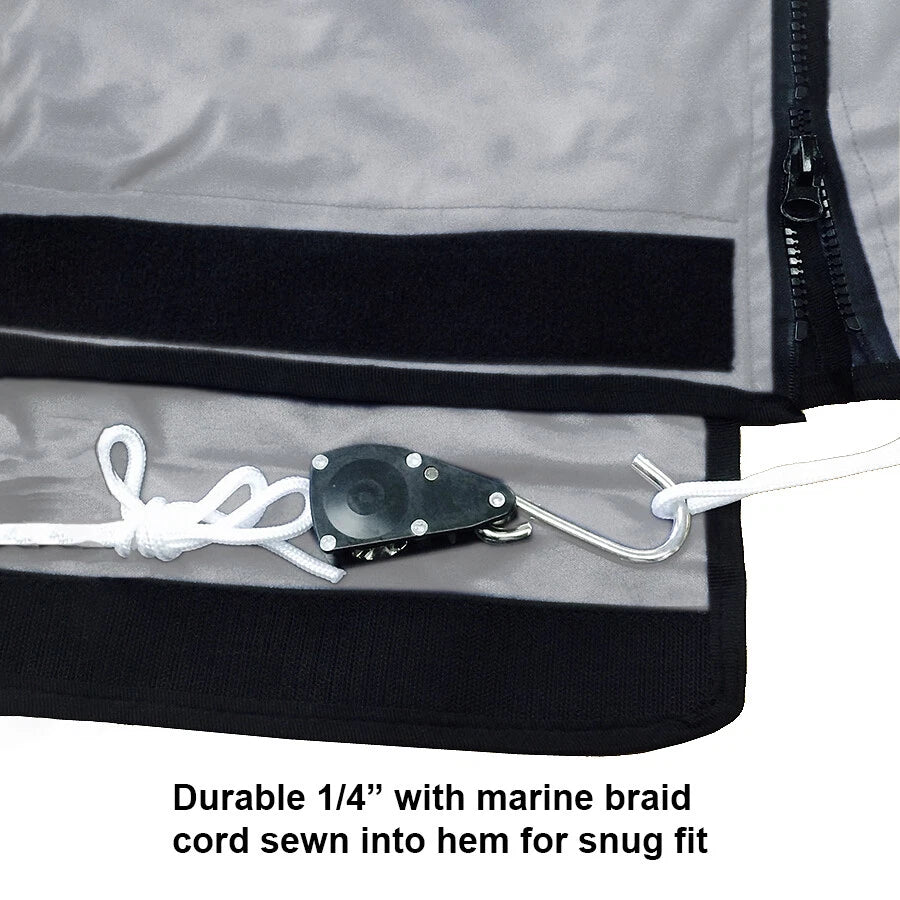 Fishing Boat Cover for Sea Pro 219 Deep-V Center Console (Black)