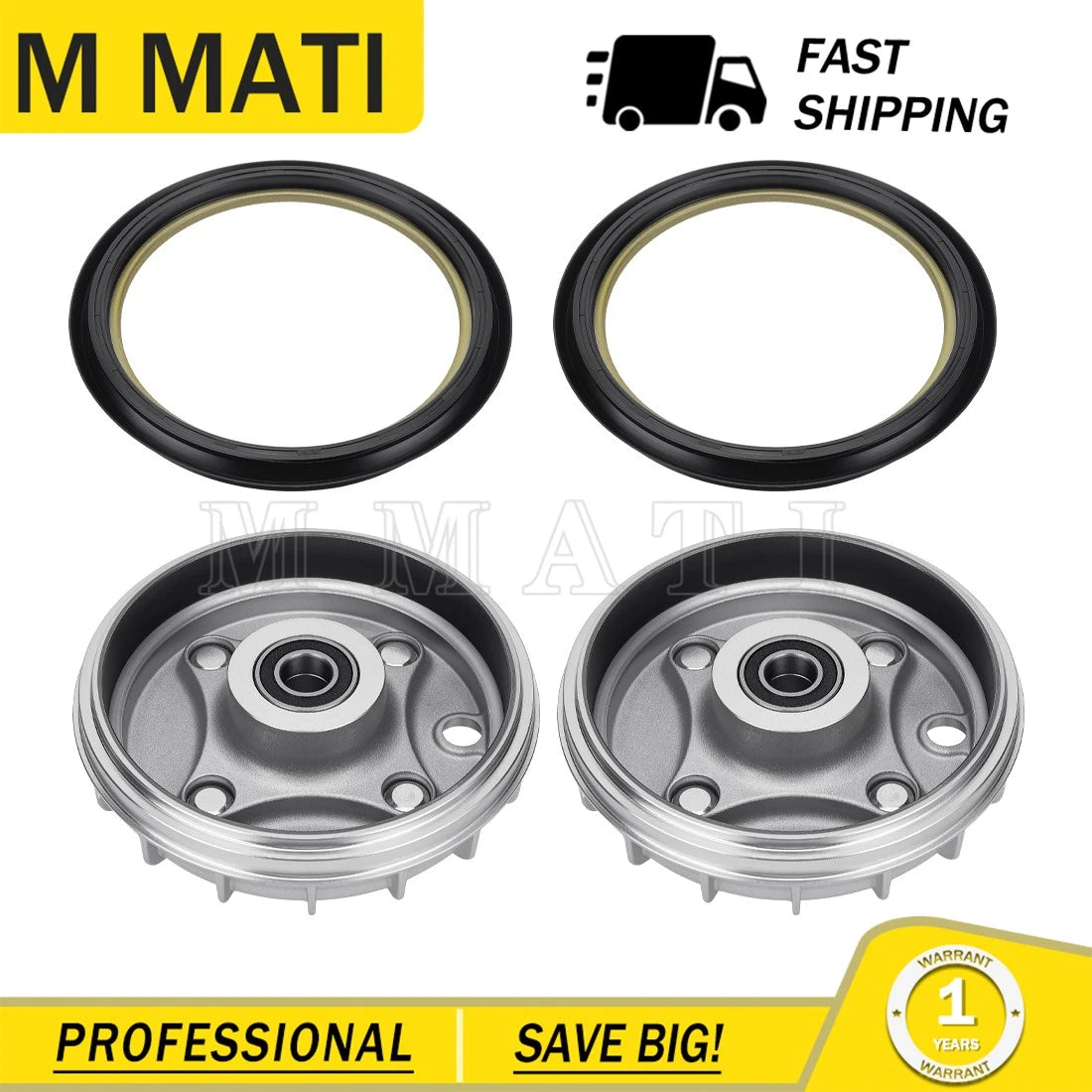 2Pcs Front Brake Drum Hub w/Seal for Honda Rancher 350 2X4 ES TRX350TE (2000–2006)