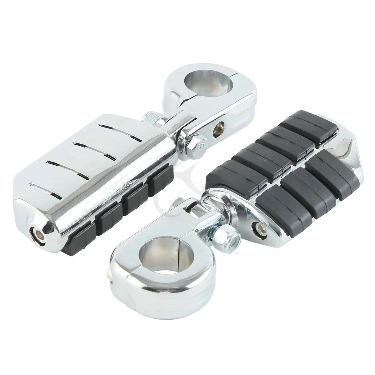 1 1/4" Wing Footpeg Pegs Mount Clamps for Harley Yamaha Chrome