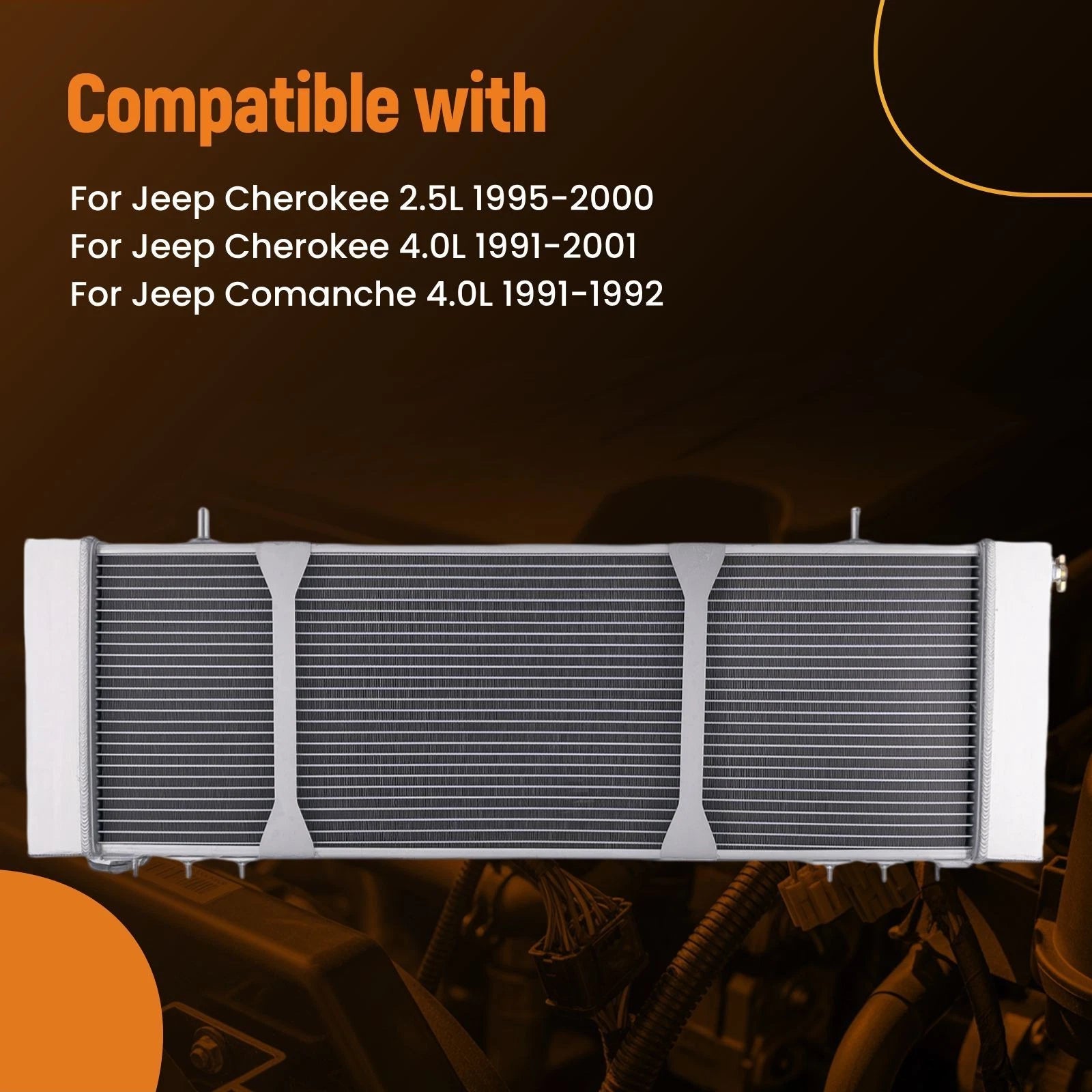 3 Row Aluminum Radiator Shroud Fan Kit for Jeep Cherokee 2.5L (1995–2000) DPI1193