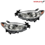Set of 2 Projector Headlights for Mazda 6 (2014–2017) Black Housing