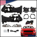 Full Set Fog Light Turn Signal Lamps + Cover + Wiring Kit for Ford Mustang (2015–2017)