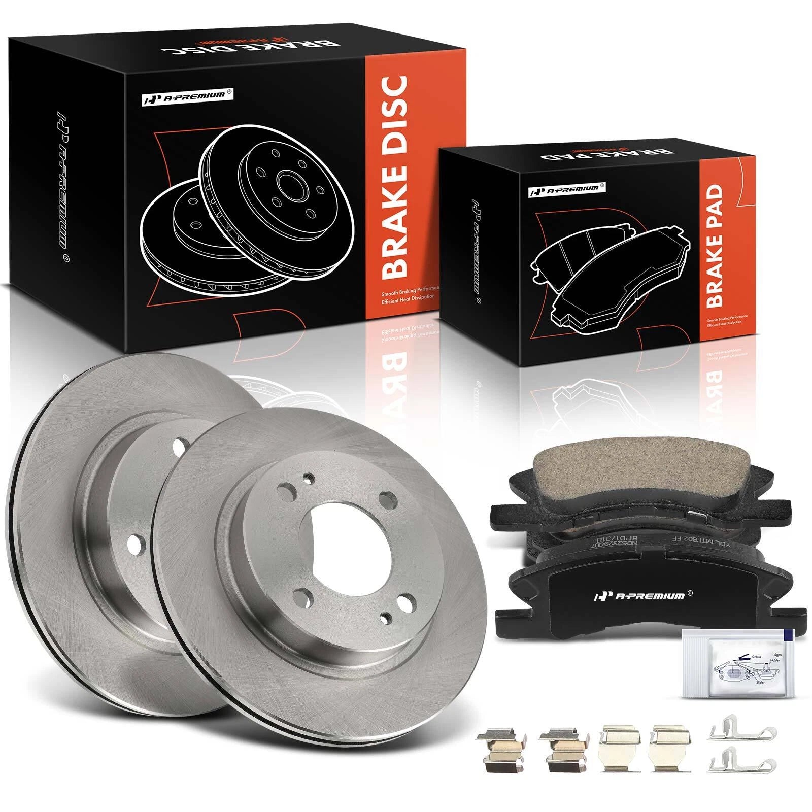 Front Disc Brake Rotors & Ceramic Pads for Mitsubishi Mirage (2014–2015)