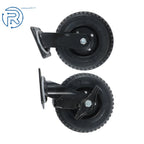 2Pcs 8" Rubber Swivel Casters for Heavy-Duty Use (1 Side Brake, 1 Rotation)