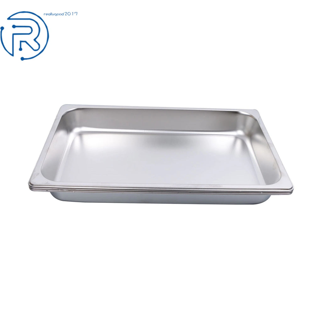Set of 6 Stainless Steel Deep Steam Table Pans with Non-Stick Coating