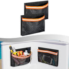 2X Boat Utility Storage Bag Black PVC Mesh with Reflective Strips for Car RV