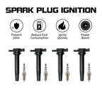 Set of 4 Ignition Coils & Spark Plugs for Nissan Sentra (2000–2001) 2.0L L4 22448-4M500
