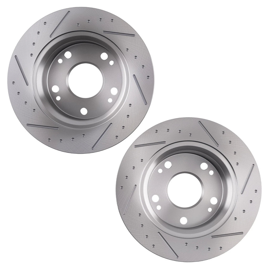 Set of 2 Rear Brake Rotors + Ceramic Brake Pads for Honda Civic (2006–2015)