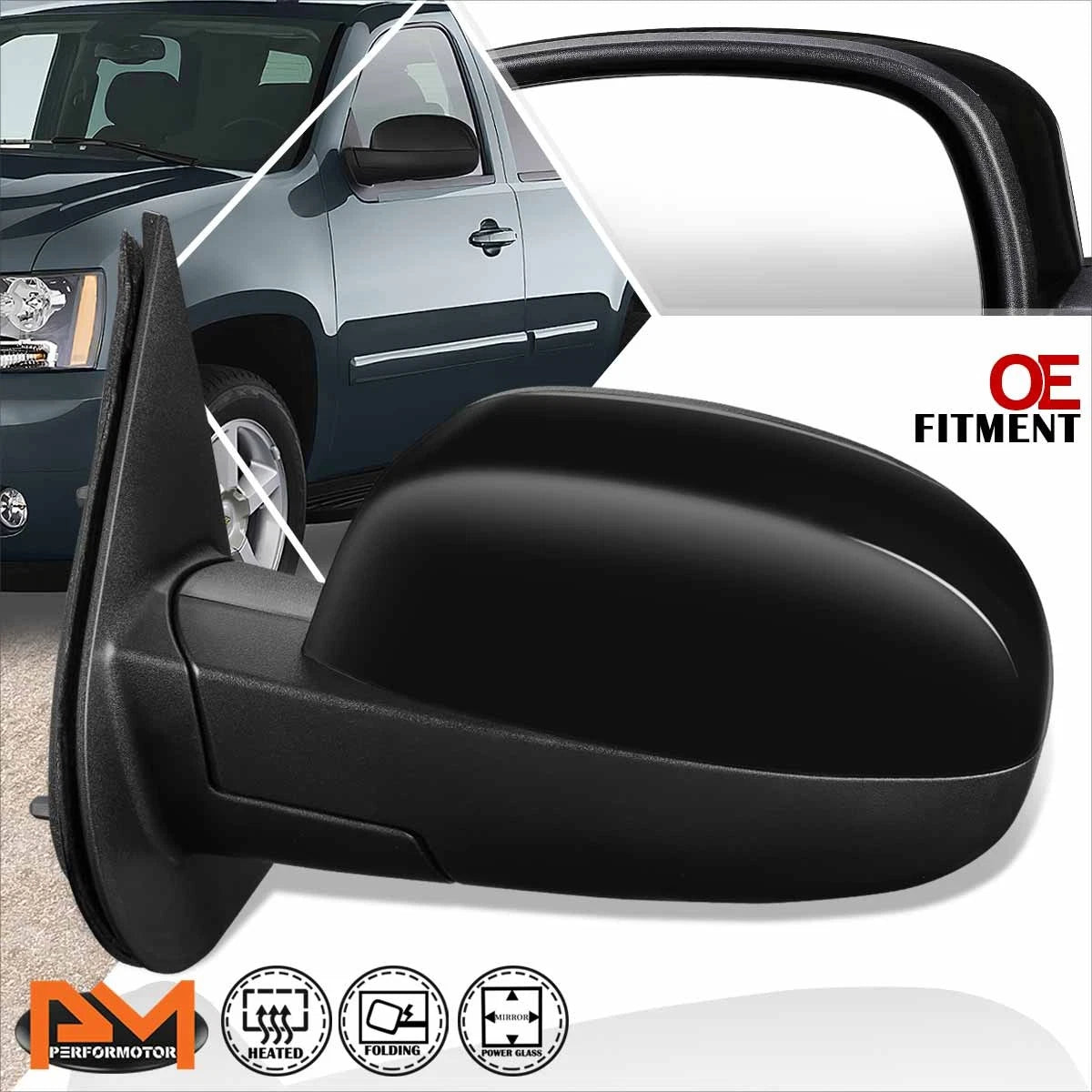 Powered Heated Door Mirror Left for Chevy Silverado/GMC Sierra (2007–2014)