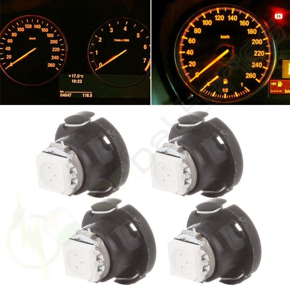 Set of 4 Amber T5/T4.7 5050 LED Instrument Dash A/C Climate Lights