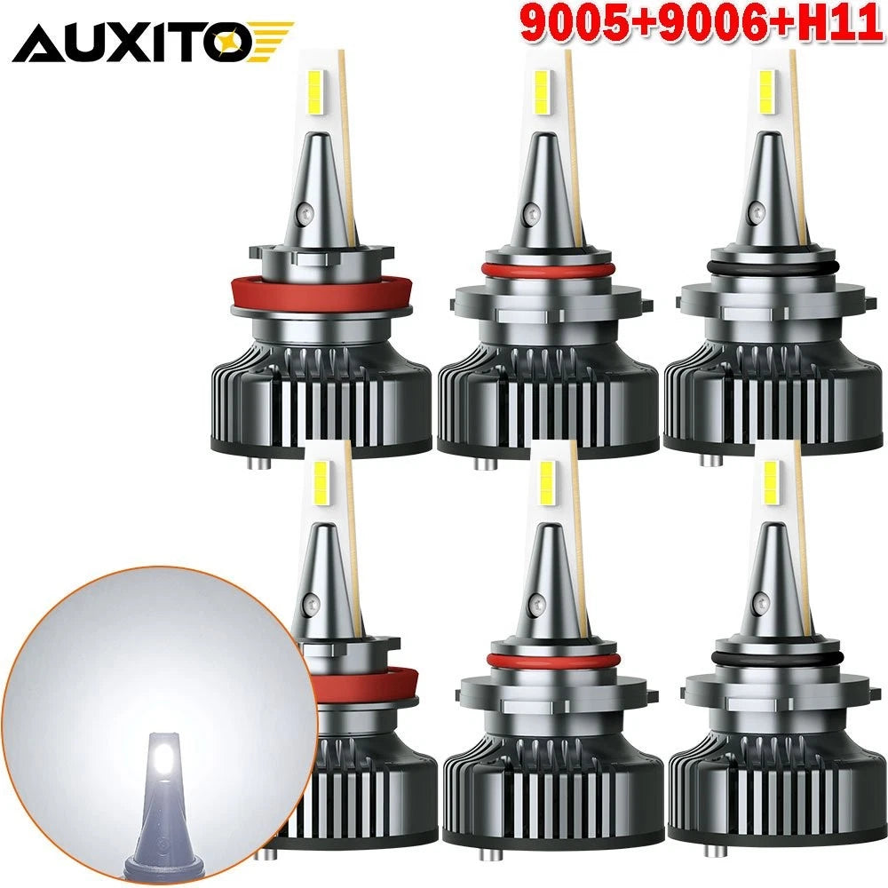9005 9006 H11 Combo LED Headlight Fog Kits Bulb 6500K for EV