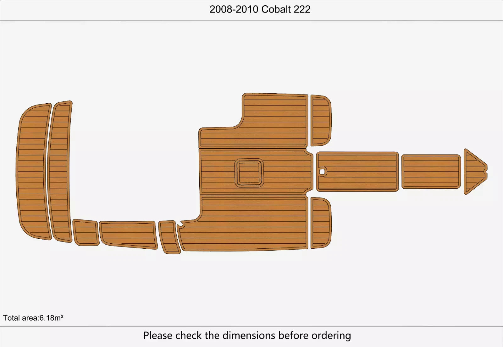EVA Foam Faux Teak Deck Flooring for Cobalt 222 Swim Platform (2008)