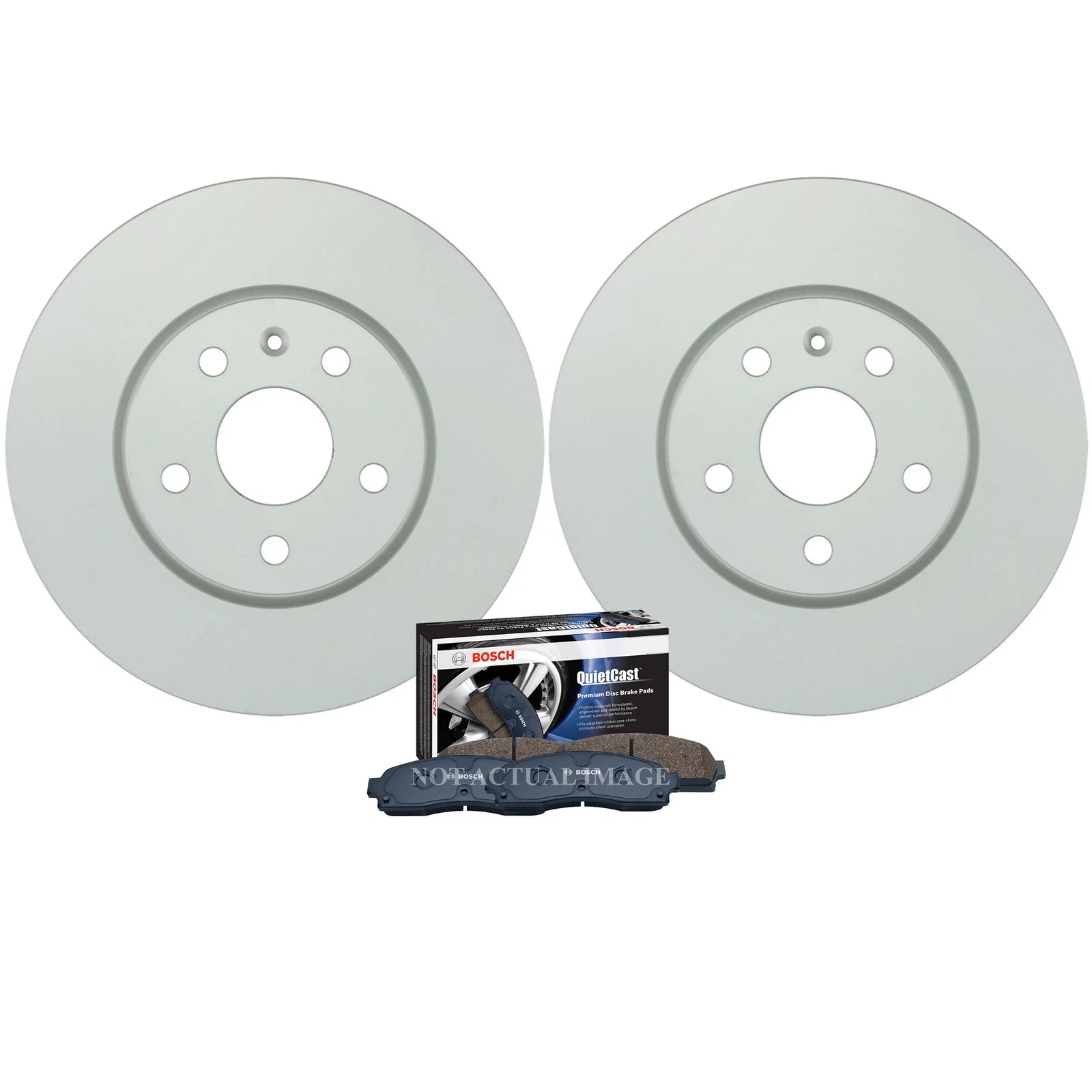 2X Front Vented Rotors & Ceramic Brake Pads Kit for Chevy Malibu (2013–2015)