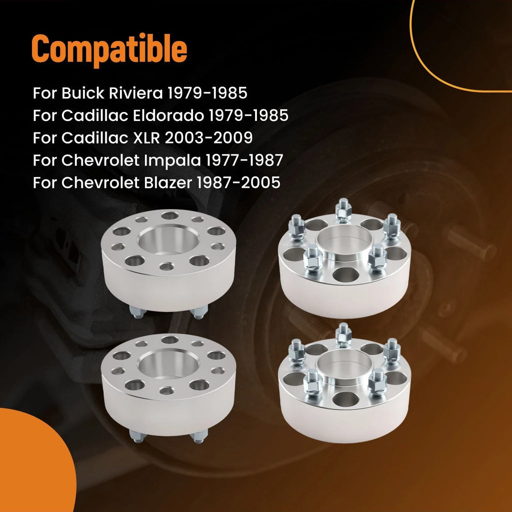 4X Wheel Spacers for Cadillac Eldorado XLR (1979–2009) 5x4.75 70.5mm Hub