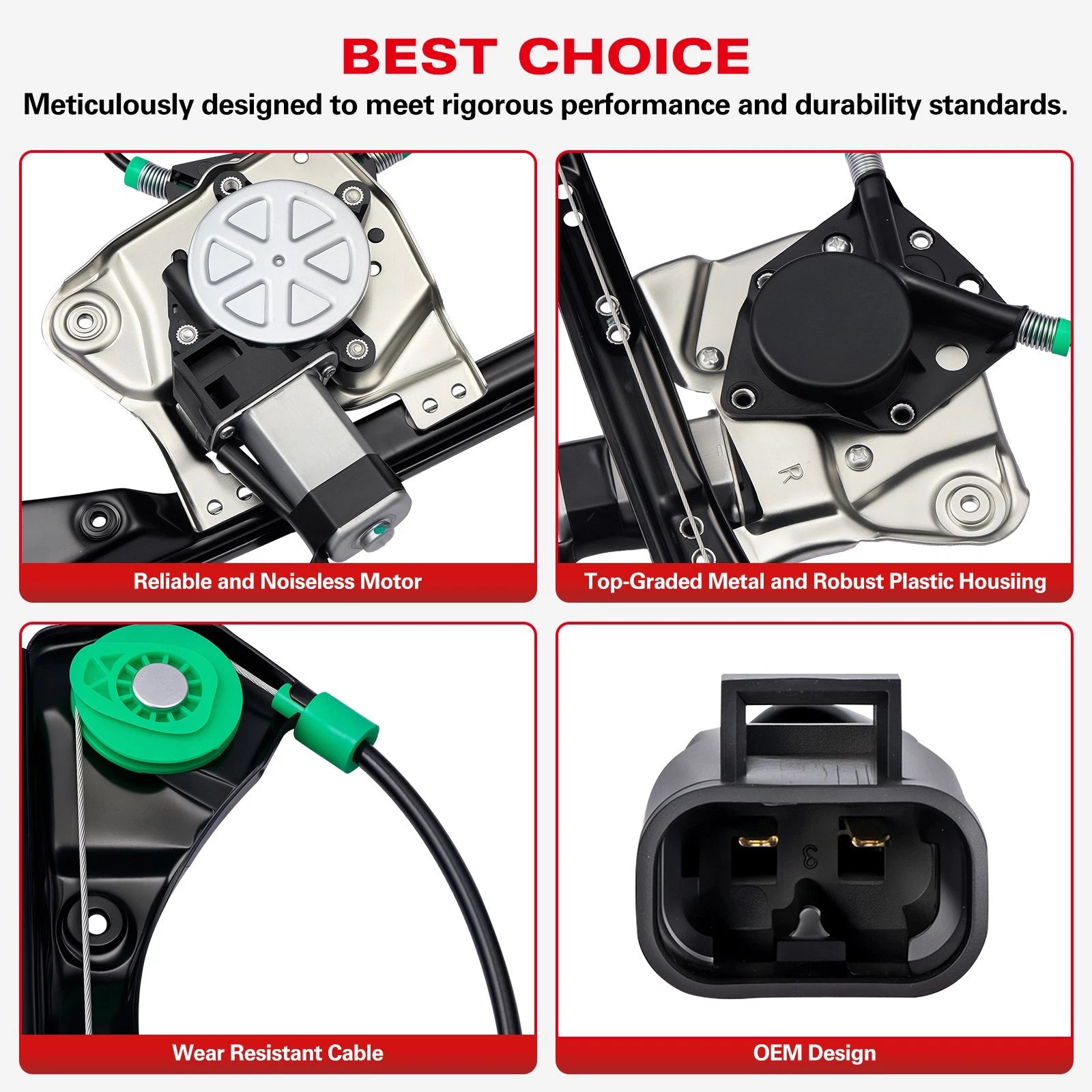 Front Right Power Window Regulator with Motor for Pontiac Grand Am (1999–2005)