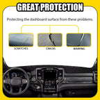 Anti-Slip Dashboard Mat Sunshade Protector for Dodge Ram 1500 2500 3500 (2019–2025)