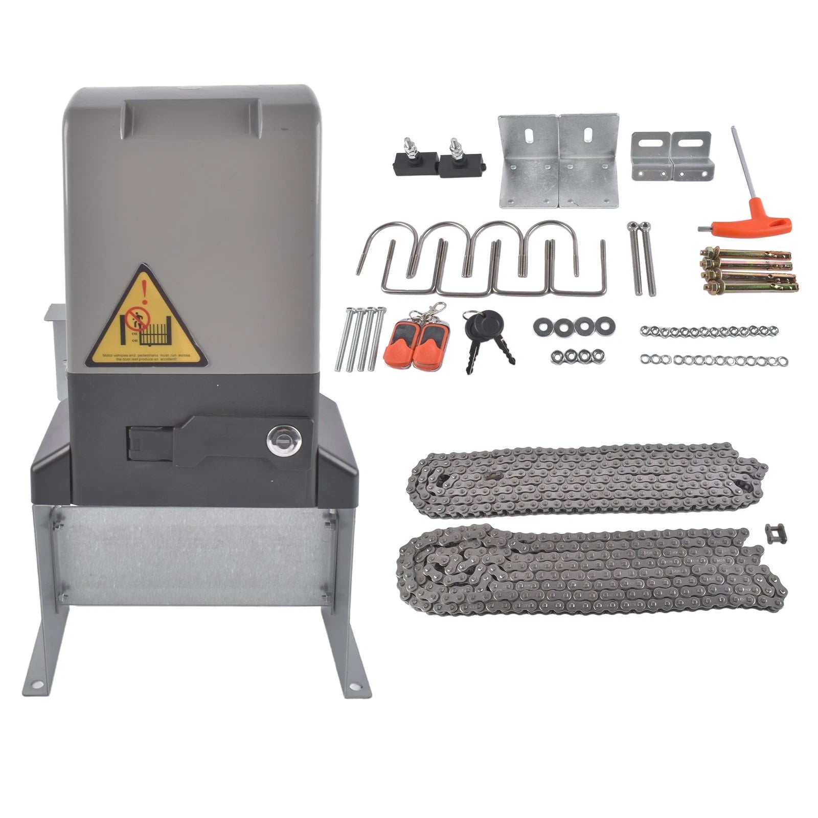 Automatic Sliding Gate Opener Kit for Electric Gates (1800lbs) + 2 Remotes