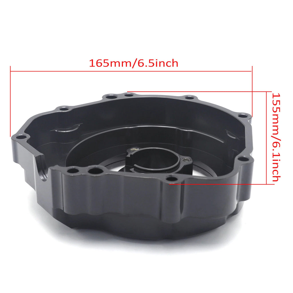 Black CNC Left Engine Magneto Cover w/ Gasket for Suzuki GSX-S1000 (2017–2024)