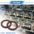 Set of 2 Oil Seal Rotary Shaft Seal FKM Rubber 68x90x10mm 683867304988