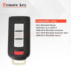 2X Replacement 3 Button Remote Key Fob for Mitsubishi Outlander Sport (2008–2022)