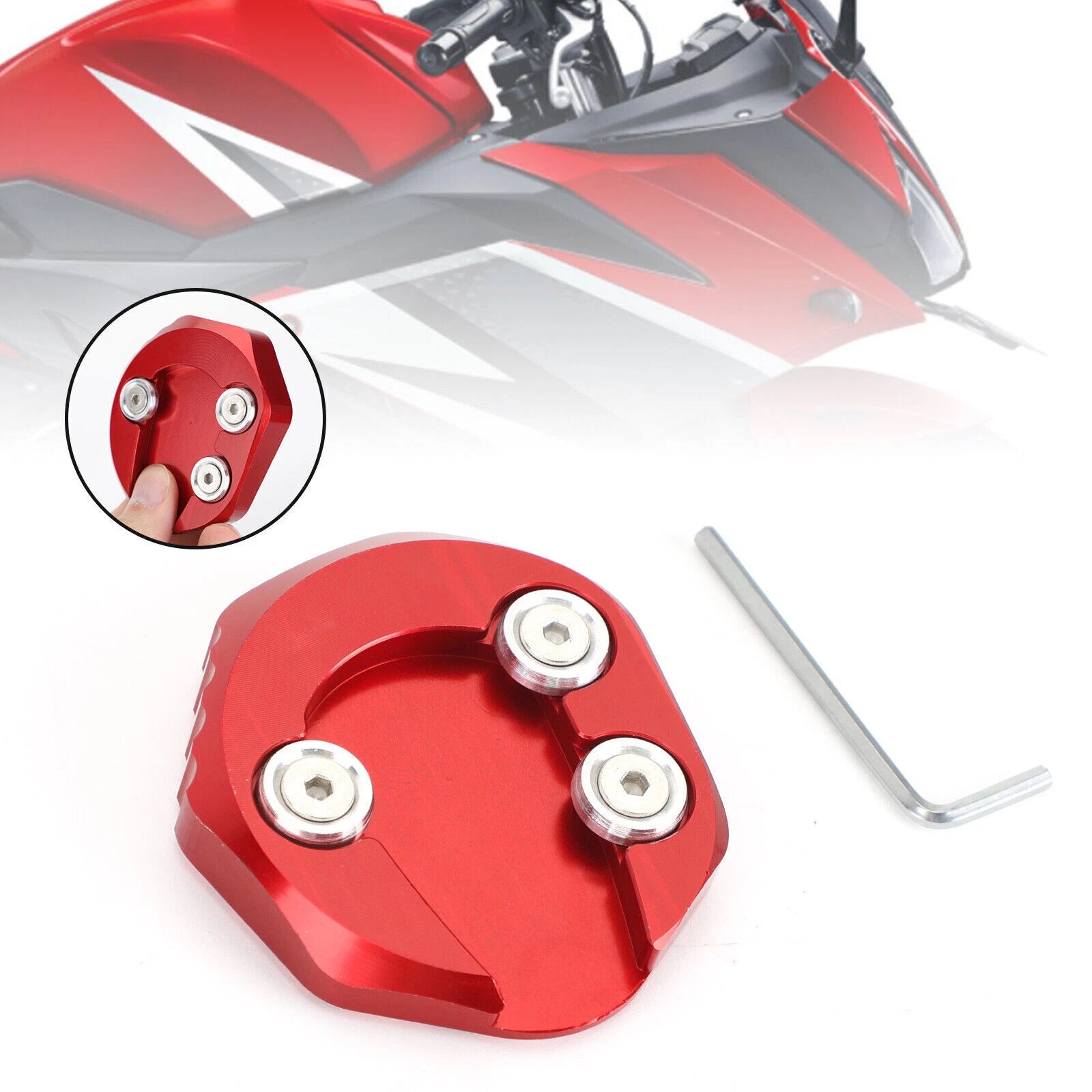 Kickstand Enlarger Plate Pad for Honda CBR150R (2017–2020), REBEL 500 CMX500 (2020)