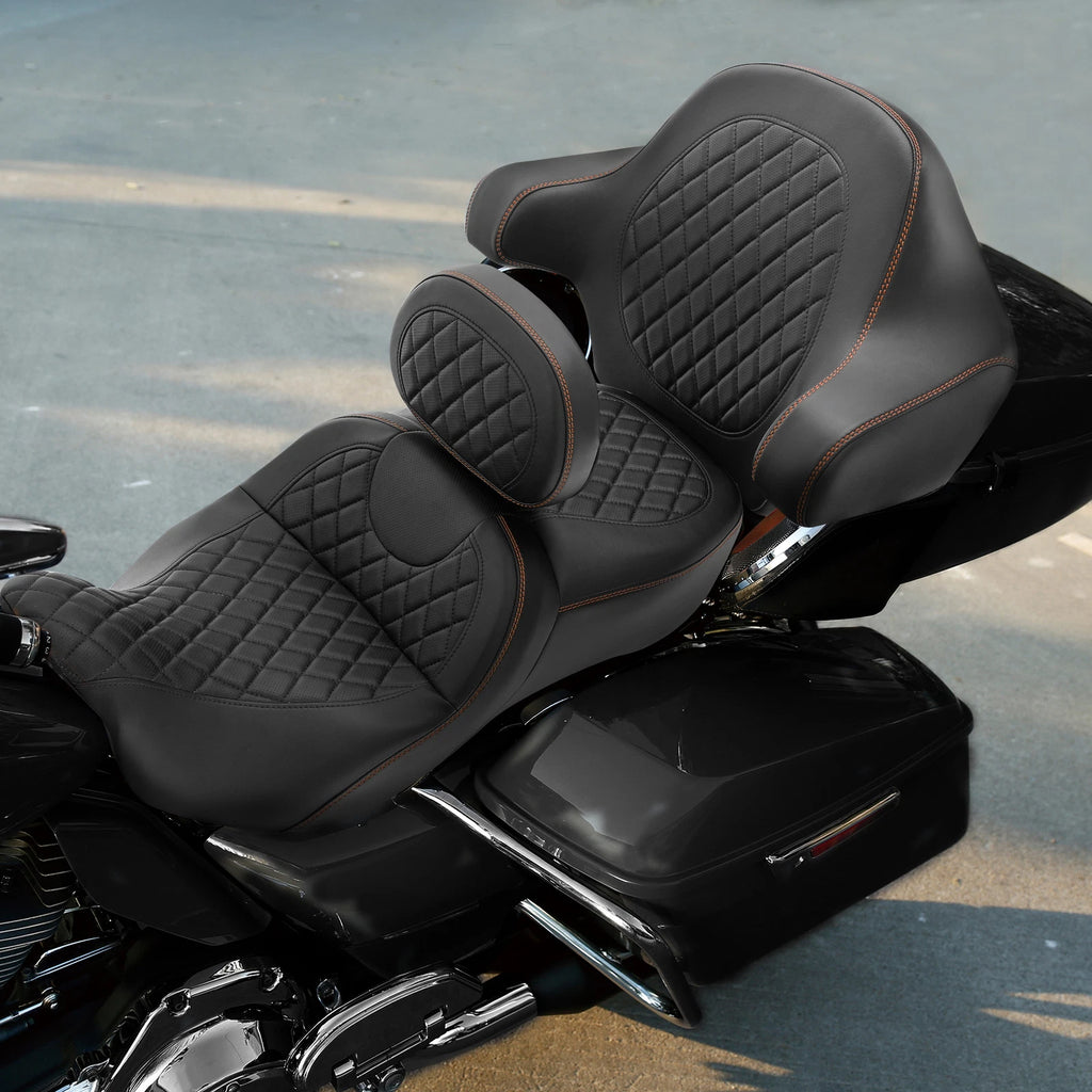 Driver Passenger Seat Backrests Pad for Harley Touring Road Glide (2014–2023)