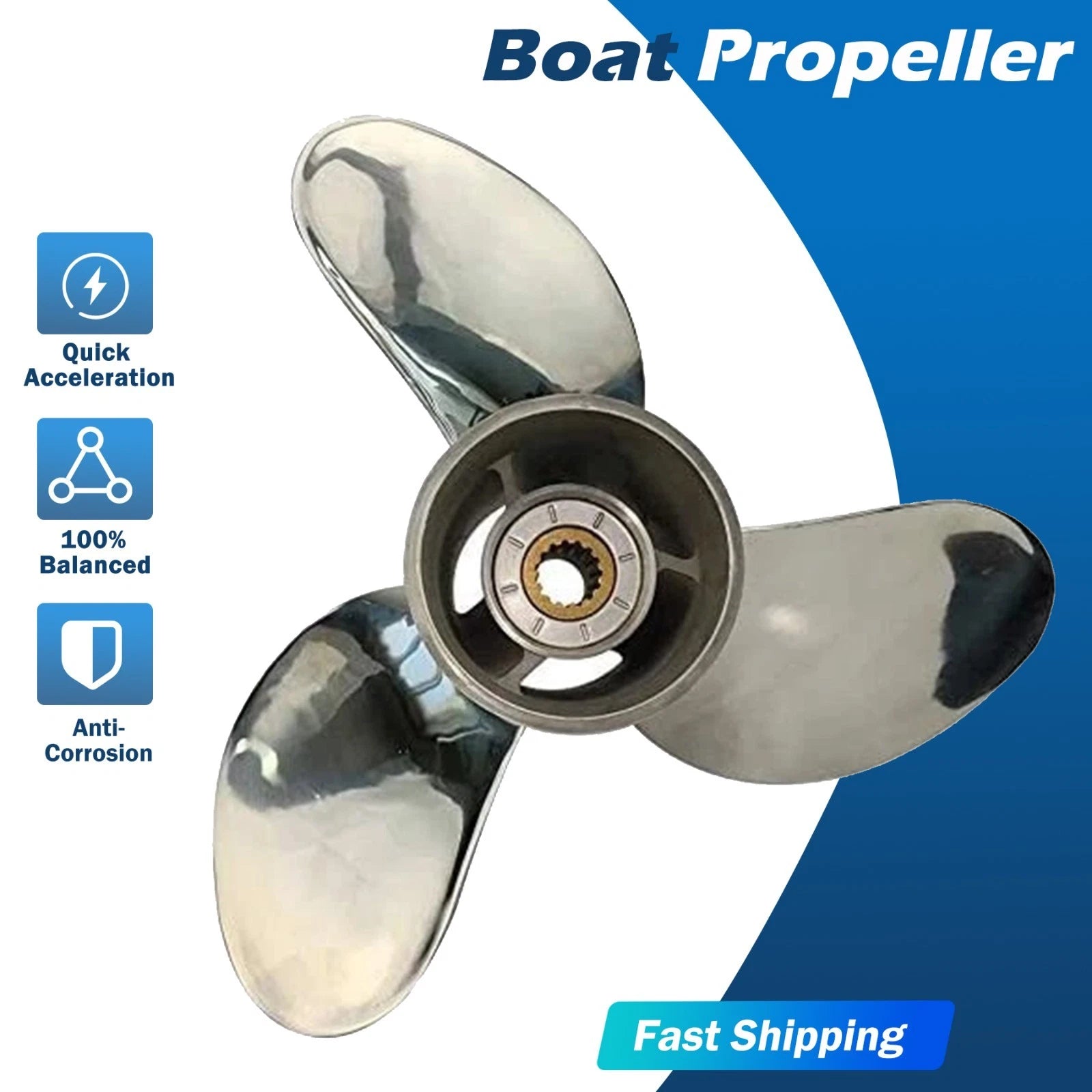 14 x 17 Stainless Steel Propeller for Suzuki Outboard DF AV 50-140HP