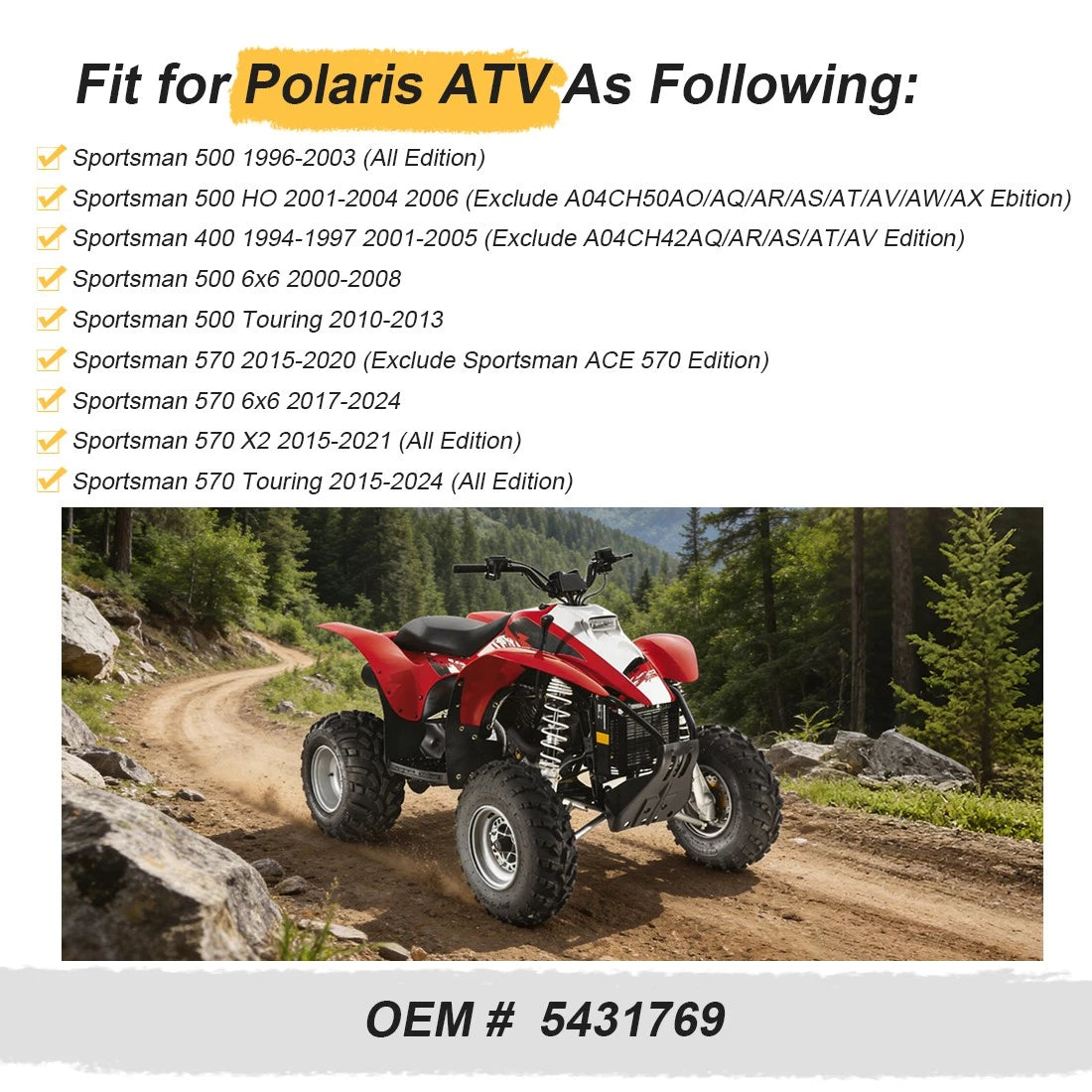 Battery Cover for Polaris Sportsman Touring 300 400 450 500 (2000–2023) 5431769