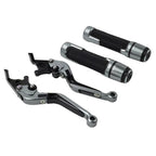 Titanium Extendable Brake Clutch Levers & Handlebar Grips for Kawasaki ZX636R (2003-2006)