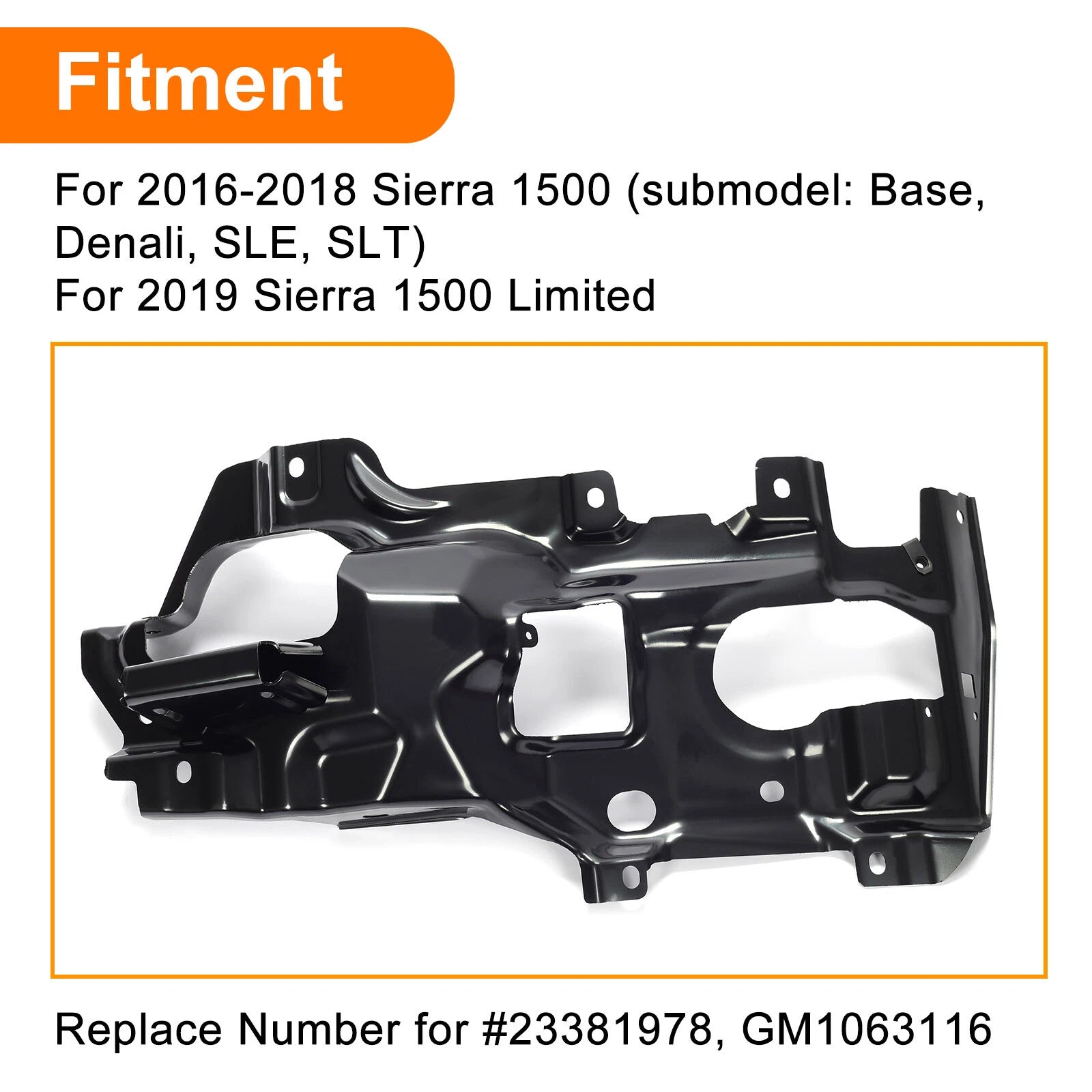 Front Passenger RH Bumper Support Bracket for GMC Sierra 1500 (2016–2018) #23381978