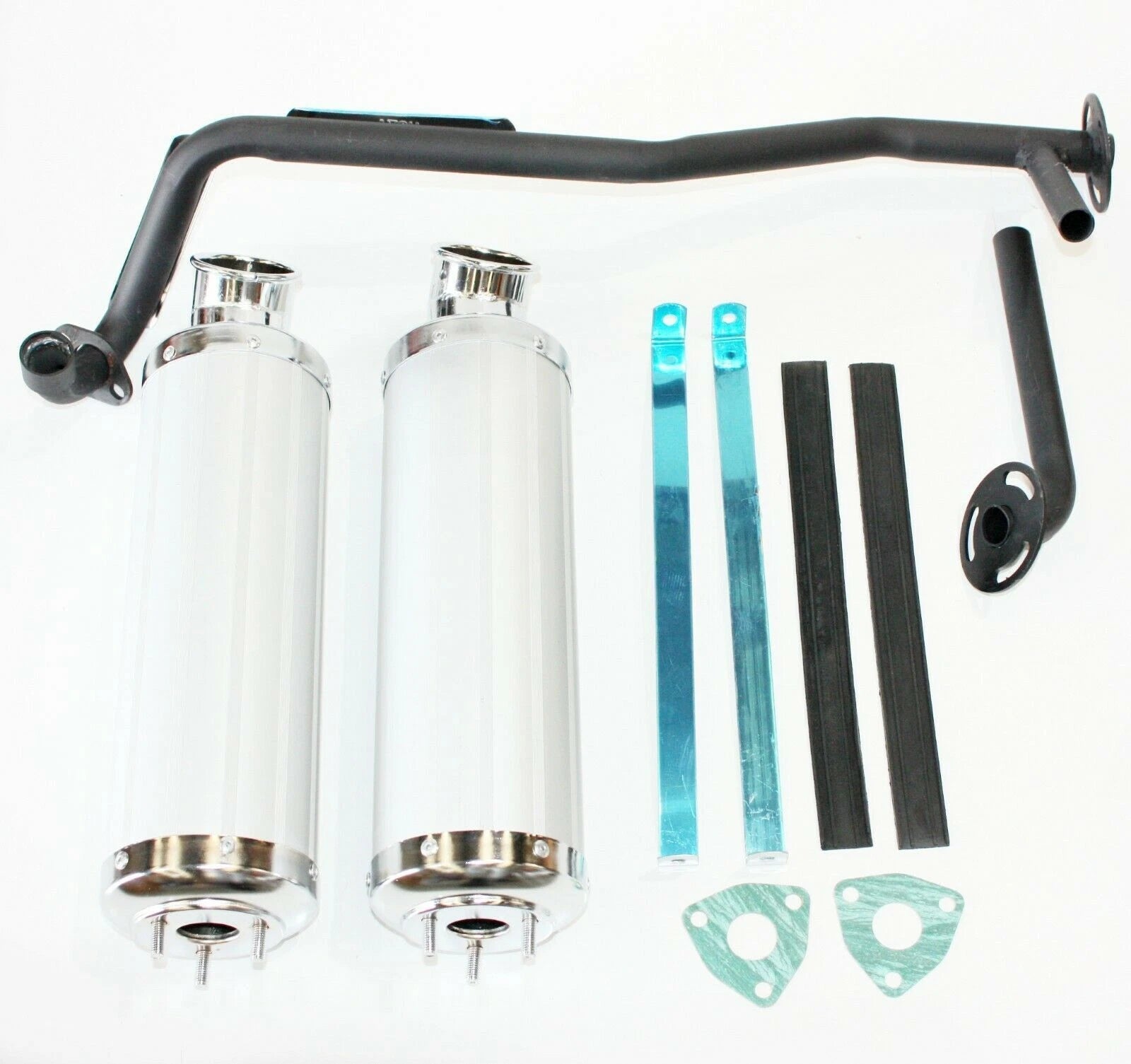 Twin Exhaust Pipe for 125cc Bull Style Farm Quad Dirt Bike ATV (2010–2023)