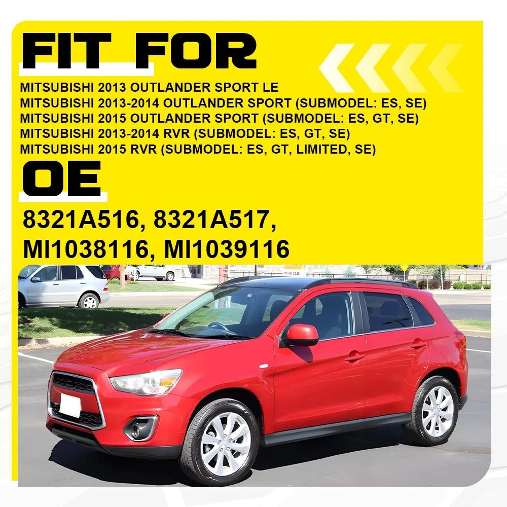 2X Front Fog Light Bezel Cover Trim for Mitsubishi Outlander Sport (2012–2015)