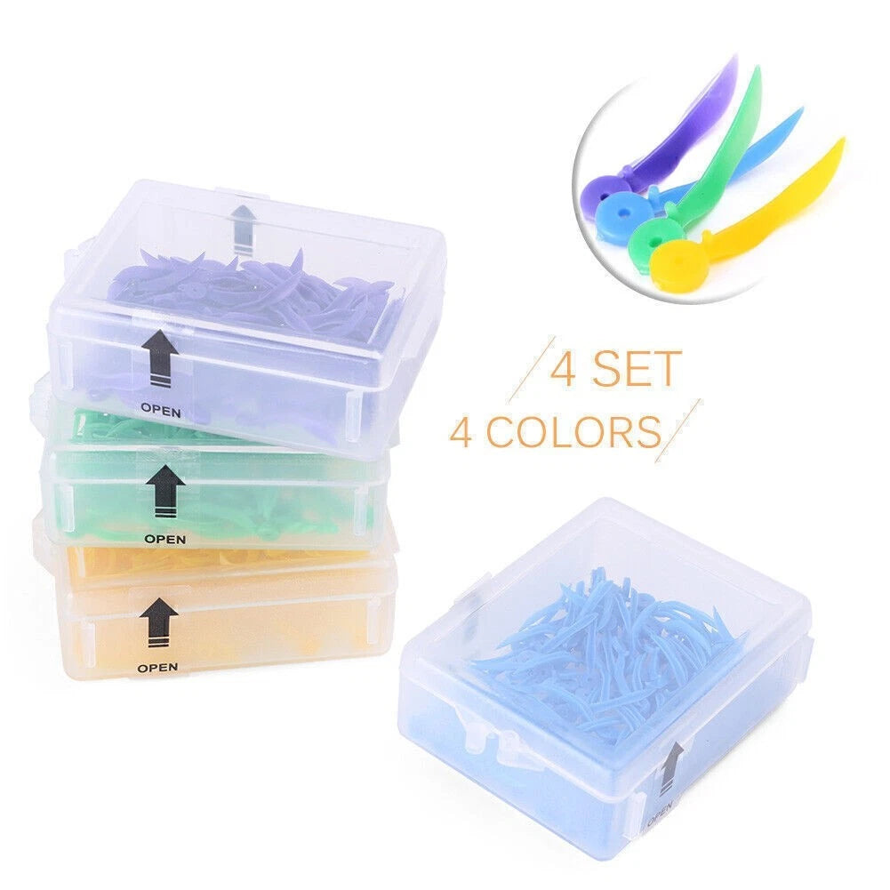 Dental Plastic Poly-Wedges Set of 400 (4 Sizes, 4 Colors)
