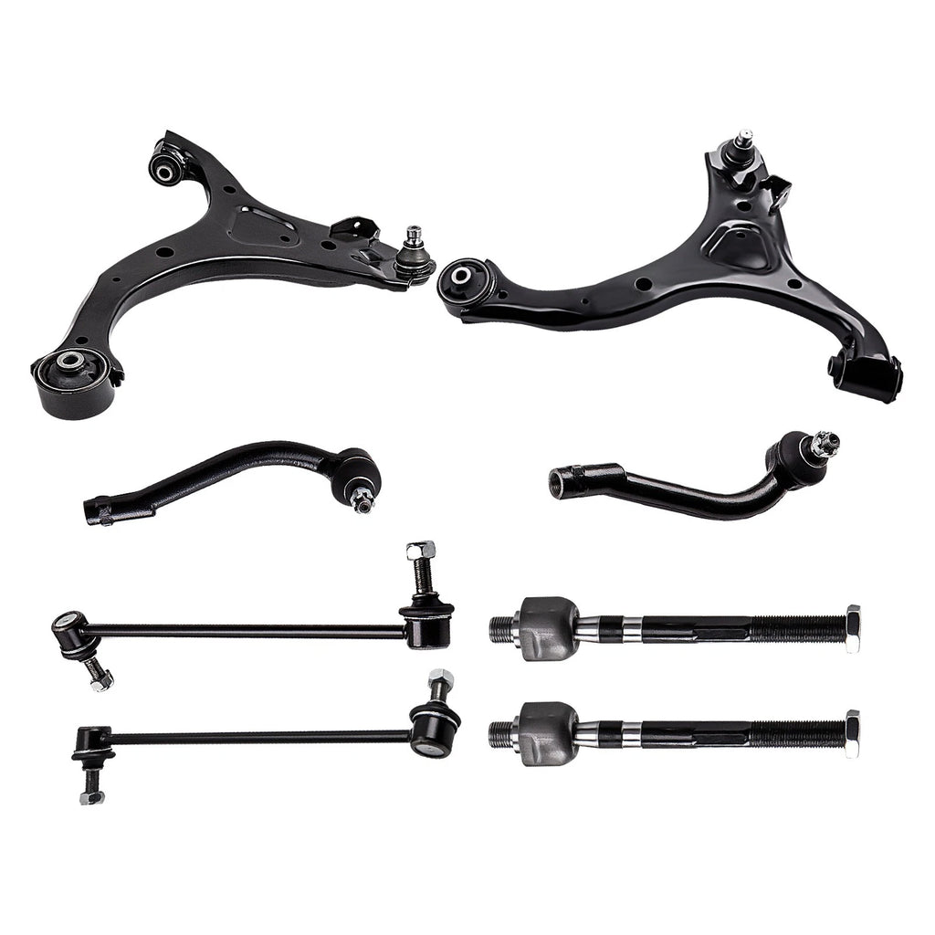 8 Pcs Front Lower Control Arms & Tie Rods for Hyundai Santa Fe (2007–2012) K621685