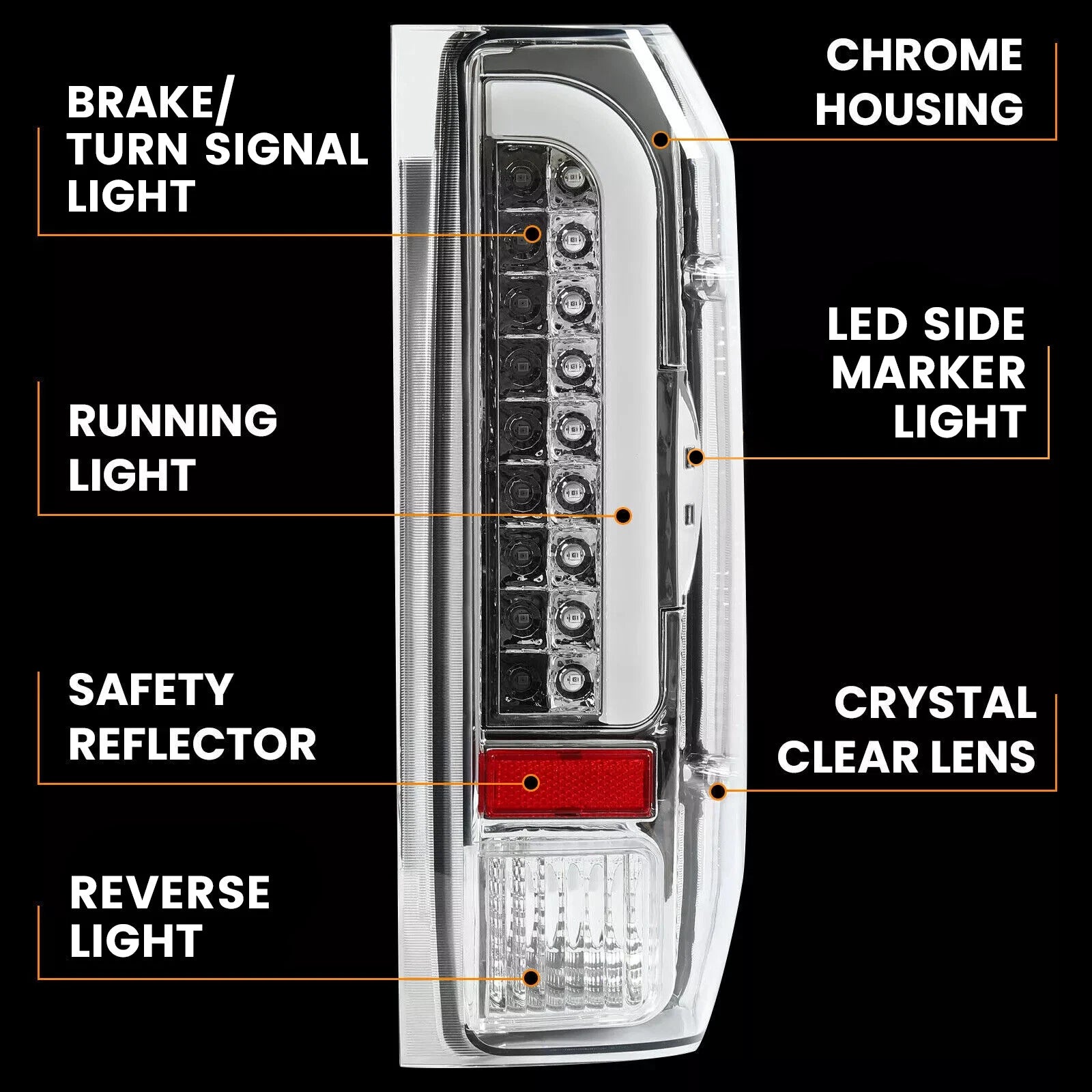 Pair LED Rear Tail Lights for Ford F150 F250 F350 F Super Duty (1990–1997)