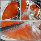 Pair Chrome Housing Amber Turn Signal Headlights for Chevy Impala (2000–2005)