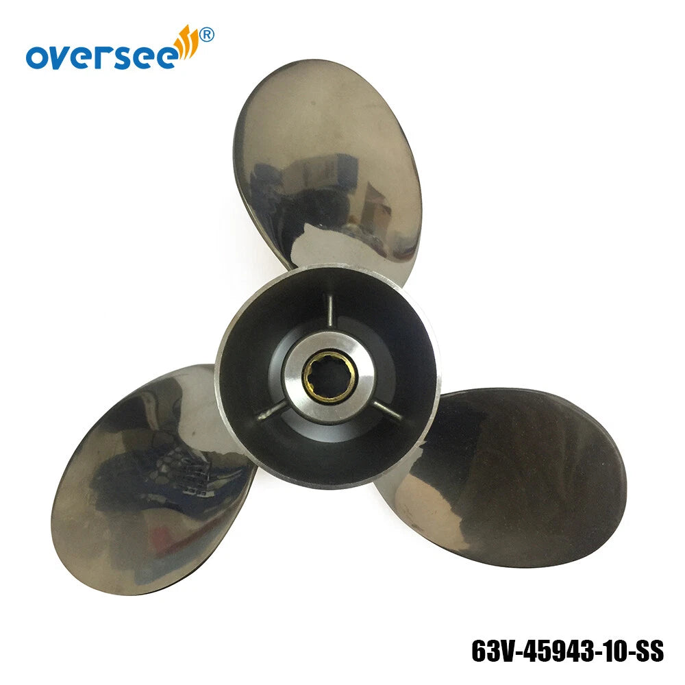Stainless Steel Propeller 9-1/4" x 11" J for Yamaha 9.9HP 15HP (1990–2023)
