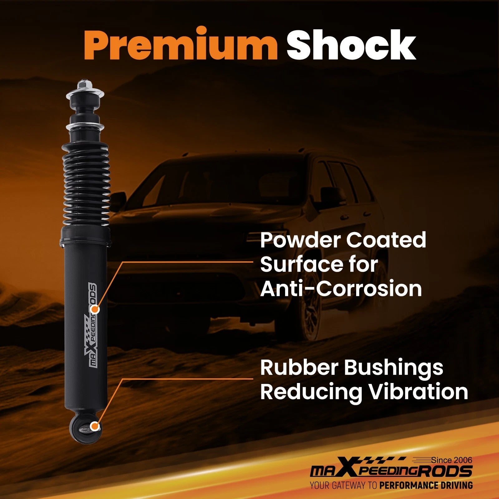4" Front Drop Shocks for Chevy GMC C1500 (1988–1998) 2WD