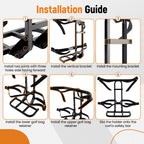 Golf Bag Carrier Mount Rack for Club Car, Yamaha & EZGO (Steel) (2014–2018)