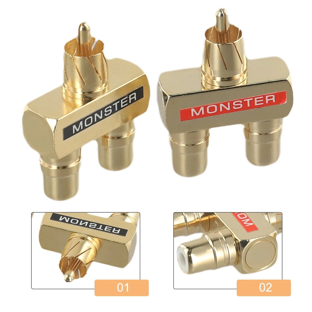 Y Splitter Adapter for - Copper Gold Plated Metal